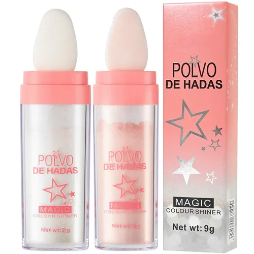 2 unidades de Polvo De Hadas Fairy Dust polvo resaltador - Polvo para contornear todo el cuerpo y clavícula perlado para cara y ojos, purpurina #01