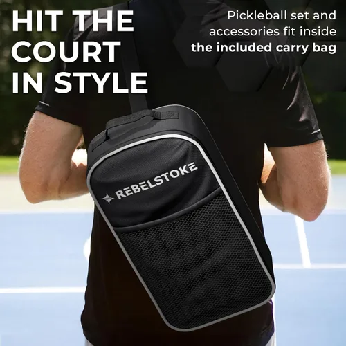 Miniatura 7 de Pickleball Paddles Set of 4 – Premium Fiberglass Paddle Set with 14mm Polypropylene Honeycomb Core – Complete Bundle with 8 Indoor/Outdoor Balls &