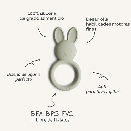Miniatura 9 de mushie Juguete de silicona para dentición de bebé Conejo Conejito