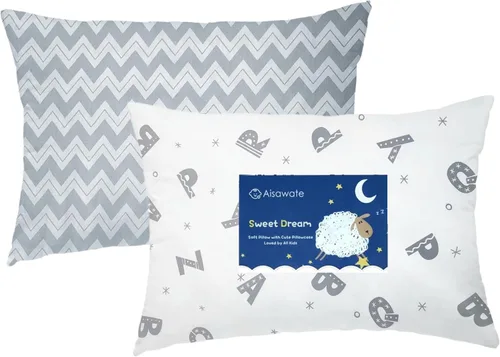 Miniatura 14 de Funda de almohada de viaje para niños, 2 paquetes de fundas de almohada 100% algodón para niños pequeños para ropa de cama, funda de almohada de 14