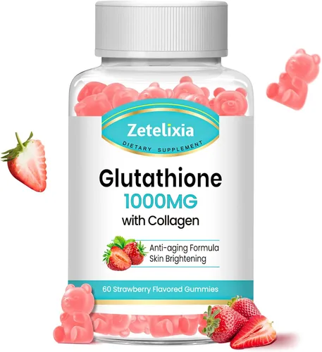 Gomitas de colágeno de glutatión, gomitas de colágeno con vitamina C, suplemento de glutatión para mujeres, cabello, piel, uñas, músculos y