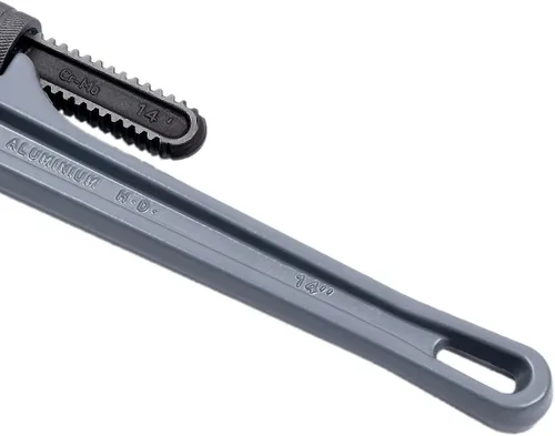 Miniatura 8 de WEDO Llave de tubo recta de 14 ", llave de fontanería, llave de aluminio, apertura máxima 2.559 in, cabeza forjada de acero al cromo-molibdeno
