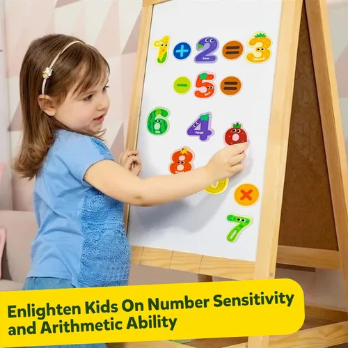 Miniatura 6 de JCREN Imanes de nevera con números magnéticos jumbo, con forma de fruta colorida, número de matemáticas, juego de juguetes de aprendizaje