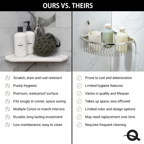 Miniatura 5 de Questech Decor - Estante esquinero de ducha, con tapa para una nueva construcción, estante esquinero de ducha para paredes de azulejos, organizador