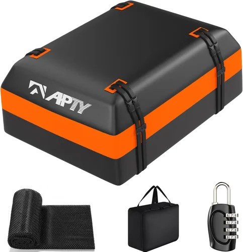 Miniatura 9 de APTY Bolsa de carga para techo de automóvil de 21 pies cúbicos, portaequipajes blando para techo para todos los vehículos con o sin parrillas