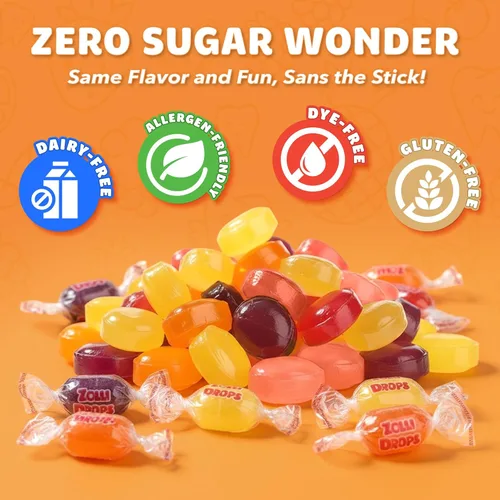 Miniatura 3 de Zolli Drops - Caramelos sin azúcar con xilitol, paletas sin colorantes, aptos para dieta keto y diabética, golosinas aprobadas por dentistas