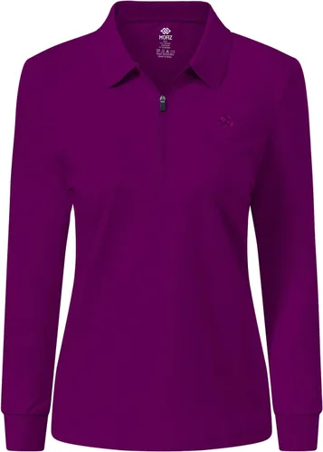 Miniatura 20 de JINSHI Polo de golf para mujer, de manga larga, con cremallera, deportiva, de secado rápido, atlética, casual, ajustada