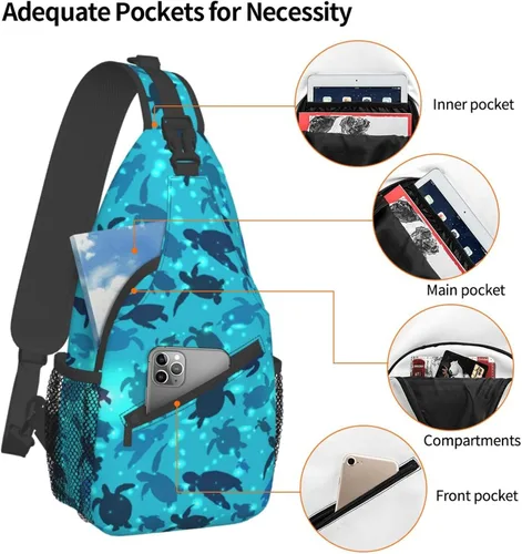 Miniatura 4 de Bolso bandolera, Caballos Salvajes Bandolera Mochila de Viaje Senderismo Bolsa de Pecho Mochila para Monederos Bolso de Hombro Cuerpo Mujer Hombre