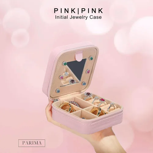 Miniatura 2 de Parima Caja organizadora de joyas Joyero de viaje Organizador de anillos, collares y aretes Pequeño, rosa
