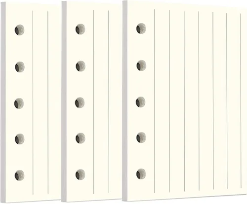 Miniatura 89 de Zelten 1 paquete A5 de 80 hojas/160 páginas 4 en 1 rayado cuadrado punteado en blanco hojas sueltas perforadas papel de repuesto de papel