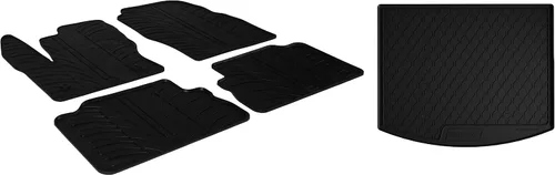Gledring USA Paquete Combo de Alfombrillas de Goma de Ajuste Personalizado Destinado para Ford Escape S/O Agujeros de Anclaje 2013-2019, Sin