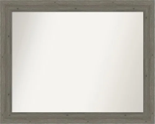 Miniatura 521 de Amanti Art Espejo de pared personalizado no biselado (24.5 x 24.5 pulgadas), marco gris marrón alta, varios tamaños personalizados, espejo de baño