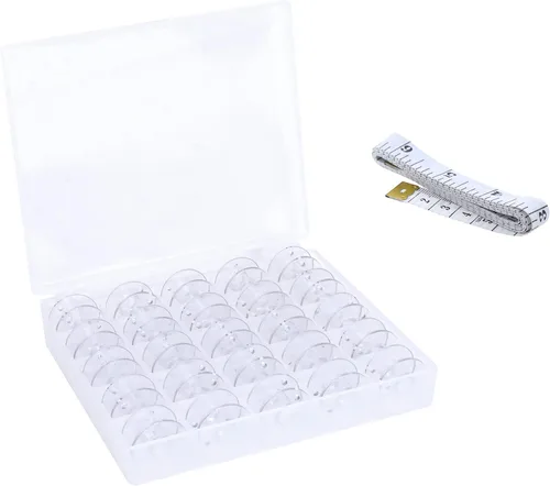 Miniatura 13 de Mandala Crafts Bobinas vacías SA155 para máquina de coser Brother, 36 bobinas de plástico de metal para máquina de coser Singer - Bobinas