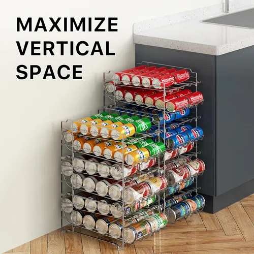 Miniatura 7 de Simple Houseware Dispensador de latas de carga frontal de doble fila, cromado