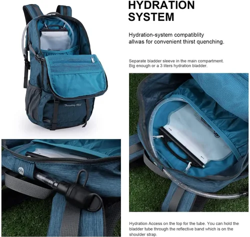 Miniatura 3 de Mochila de senderismo de 40 L de Mountaintop, mochila ligera de viaje para hombres y mujeres, mochila para acampar al aire libre y hacer senderismo