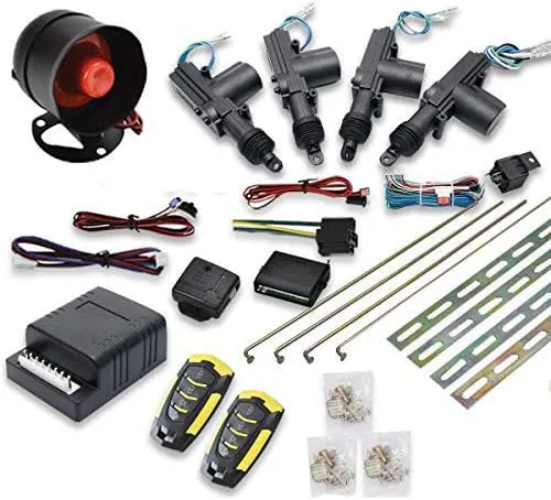 MASO Kit de bloqueo centralizado remoto para automóvil, sistema de entrada sin llave de 4 puertas + sistema de alarma antirrobo inmovilizador con