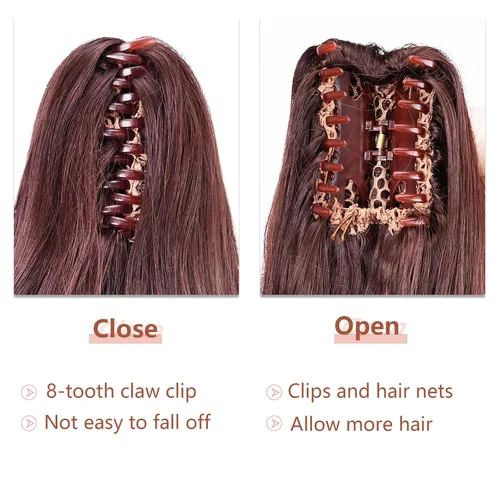 Miniatura 10 de Extensiones de cola de caballo de cabello rubio, extensiones de cola de caballo para mujer, pinza de extensiones de cabello rizado de 12 pulgadas