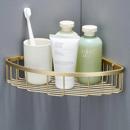 Miniatura 15 de Estante esquinero para ducha de baño, diseño hueco en las esquinas, organizador de estante de acero inoxidable ultra resistente a prueba de óxido