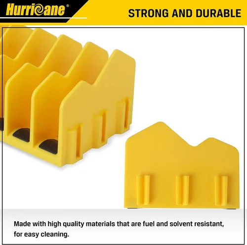 Miniatura 7 de HURRICANE Estante Organizador de Alicates, Estante para Alicates y Cortadores de 10 Ranuras con Base de Goma Antideslizante, Organizador y Amarillo