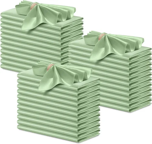 Miniatura 41 de P Pothuiny 12 servilletas de satén de color beige sedoso de 17 x 17 pulgadas, servilletas cuadradas lisas de tela de satén, servilletas de mesa