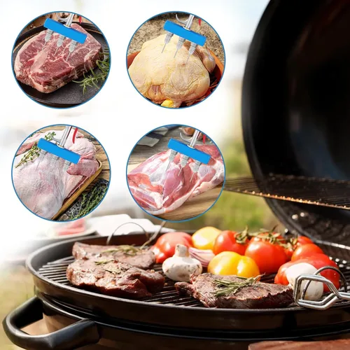 Miniatura 7 de Bomba eléctrica de inyección de carne con manguera, inyector eléctrico de marinada de acero inoxidable, jeringa de carne de 50 W, pistola individual