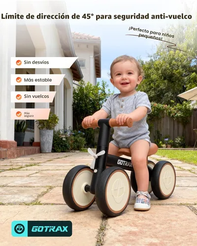 Miniatura 4 de Gotrax Baby Balance Bike 1-2 Years, 7" Front&Rear Silent Wheels, Sturdy Steel Frame 66 lbs Load, Quick 2-Min Assembly, CPC Certified, Comfortable