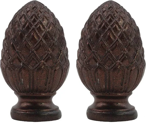 Urbanest Juego de 2 remates de lámpara de piña, 2 pulgadas de alto, bronce aceitado