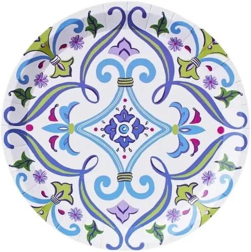 Miniatura 7 de Coterie Platos azules y dorados (juego de 10 platos pequeños marroquíes, azul marino, agradables para bodas, despedidas de soltera, cenas y fiestas)