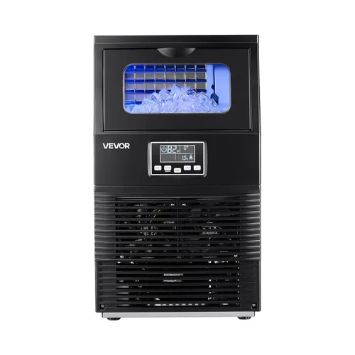 Miniatura 9 de VEVOR Máquina comercial para hacer hielo, 80 libras/24 horas con almacenamiento de 12 libras, 32 cubos por ciclo, máquina de hielo independiente