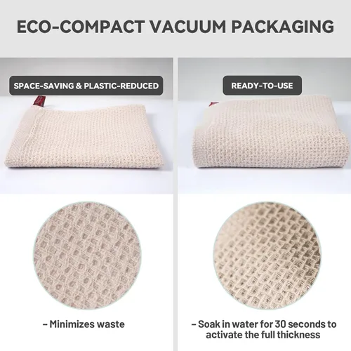 Miniatura 3 de Paño de cocina para cocina, 6 paquetes de trapos de limpieza de algodón en ondas de gofre, paño de cocina ultra suave súper absorbente para lavar