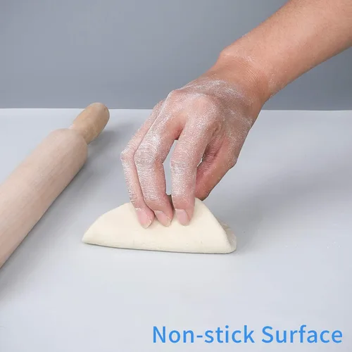 Miniatura 3 de LONGFITE Tapete de silicona para hornear para pasta rodante, tapete grande antiadherente y antideslizante, resistente al calor, protector de Gris 2