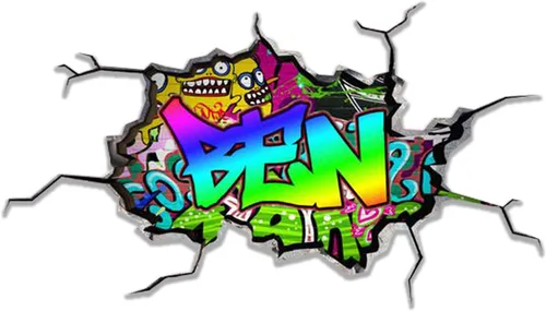 Miniatura 25 de Calcomanía de pared personalizada con nombre de graffiti 3D, calcomanía decorativa de vinilo artística personalizada, extraíble, despegar y pegar