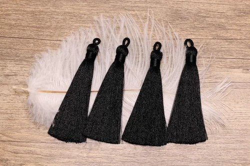 Miniatura 3 de Tupalizy 10 borlas suaves y sedosas hechas a mano con lazo para colgar marcapáginas, llaveros, aretes, pulseras, fabricación de joyas, recuerdo