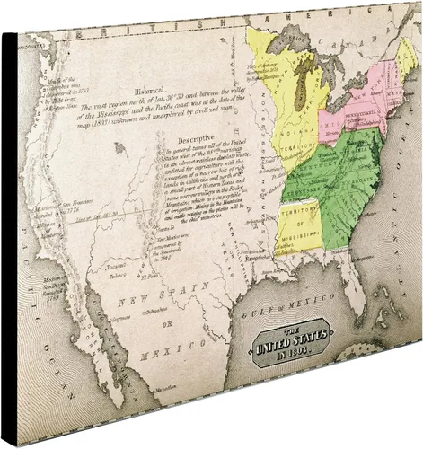 Miniatura 2 de Trademark Fine Art Mapa de los Estados Unidos en 1803 Arte en lienzo, 16 por 24 pulgadas