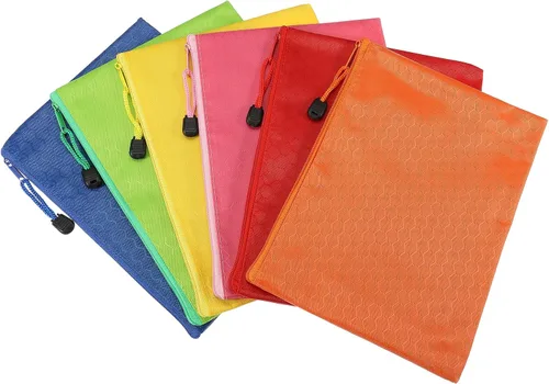 Miniatura 8 de PATIKIL Bolsas impermeables con cremallera, paquete de 12 bolsas A6 de bolsillo para archivos, accesorios de almacenamiento para suministros