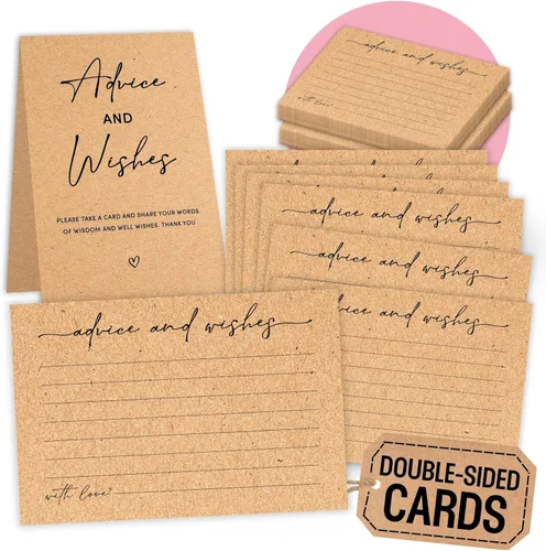 Miniatura 11 de Woodamore Tarjetas azules de consejos y deseos para decoración de baby shower, 50 tarjetas de consejos para baby shower para padres futuros, deseos