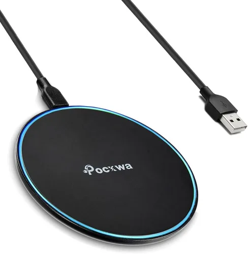 Pocxwa Cargador inalámbrico para Samsung iPhone LG, almohadilla de carga inalámbrica rápida compatible con Samsung Galaxy S25 Ultra S24 Plus S23 S22