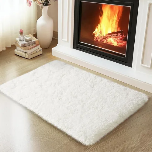 Miniatura 67 de Mugorn - Alfombra de 8 x 10 pies, alfombras grandes, esponjosas, suaves, peludas, antideslizantes, mullidas para interiores, color negro, 8 x 10 pies
