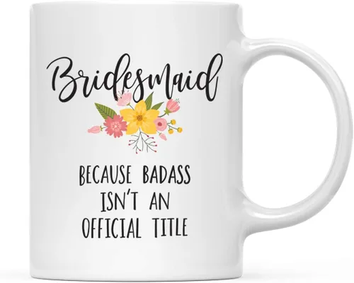Miniatura 51 de Andaz Press Taza de café de 11 onzas, regalo de broma, tía porque Badass no es un título oficial, gráfico floral, 1 paquete