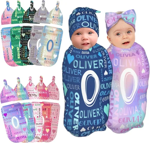 Miniatura 12 de Manta personalizada para bebé con capucha para niña y niño con nombre Mantas personalizadas para bebés para niñas y niños con nombre Artículos