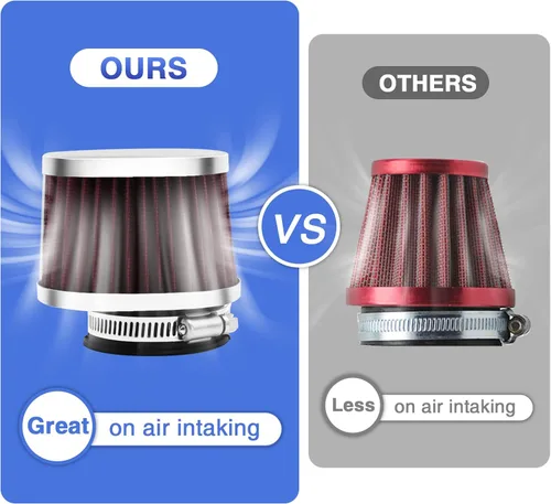 Miniatura 3 de 2 piezas de filtro de aire universal para motocicleta de 38 mm, filtro de motor de repuesto de alto rendimiento para bicicleta de tierra, filtros