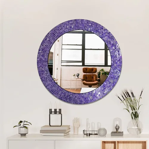 Miniatura 2 de Espejo de pared de mosaico de 24 pulgadas en ultra violeta, espejo de pared decorativo morado (ultra violeta)