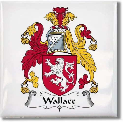 Miniatura 5 de Carpe Diem Designs Wallace Family Crest/Escudo de Armas de cerámica para posavasos, placa caliente, salvamanteles o acento decorativo
