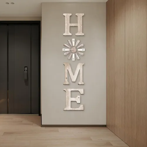 Miniatura 4 de Letreros de casa de campo con reloj de molino de viento, decoración de pared, letras rústicas para el hogar, arte de pared para sala de estar