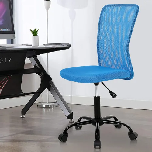 Miniatura 12 de Silla de oficina ergonómica para computadora con lumbar ajustable, silla de escritorio sin brazos, giratoria de malla giratoria con respaldo medio
