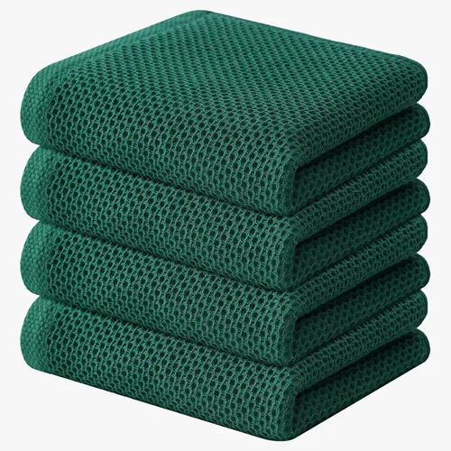 Miniatura 95 de Kitinjoy - Paños de cocina de 100 % algodón, tela de tejido gofrado, paño de limpieza ultrasuave, absorbente y de secado rápido. Gris Oscuro