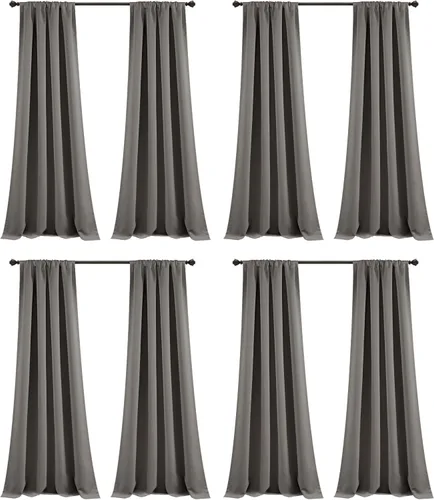 Miniatura 16 de Lush Decor Paneles de cortinas aisladas para oscurecer la habitación, con bolsillo para barra, par de cortinas largas para dormitorio o sala