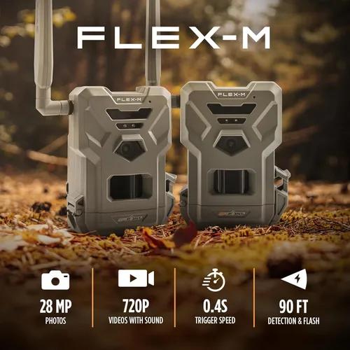 Miniatura 5 de SPYPOINT Flex-M Twin Pack Cámaras de Sendero Celulares - Mejores Accesorios de Caza, No Necesita WiFi, GPS, Visión Nocturna, LTE de Doble SIM, Solo
