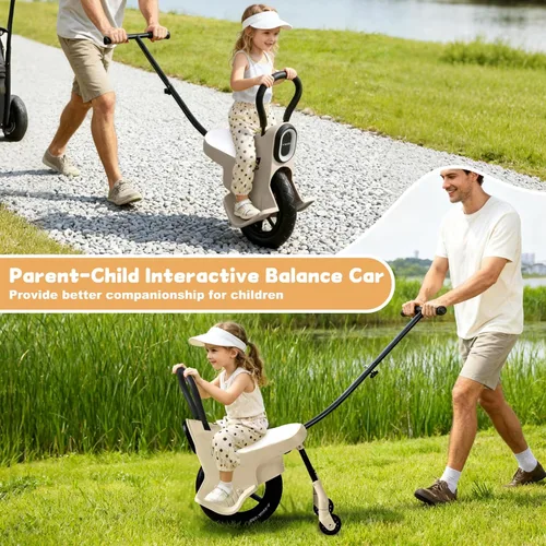 Miniatura 7 de Monociclo manual de 12 pulgadas para niños, bicicletas monociclo ligero con luz/pasamanos/ruedas auxiliares, bicicleta monociclo para padres e
