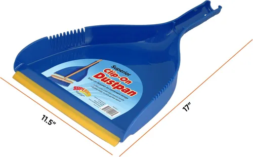 Miniatura 2 de Superio Recogedor con clip, plástico azul resistente, fácil agarre con clip en el borde de goma, escombros de barrido detallados, se adapta a